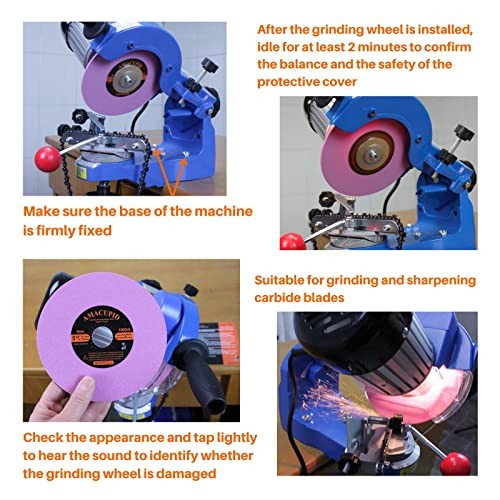Chainsaw Sharpener Grinding Wheel, Chrome Oxide Abrasive. for Universal Saw