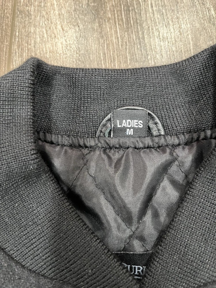 Microsoft Security End 2 End Leather Bomber Women's Medium Employee Jacket