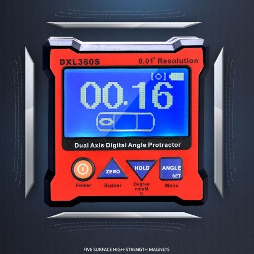 DXL360S Dual Axis Angle Protractor Dumpy Level Dual-axis Gauge Diagnostic Tool