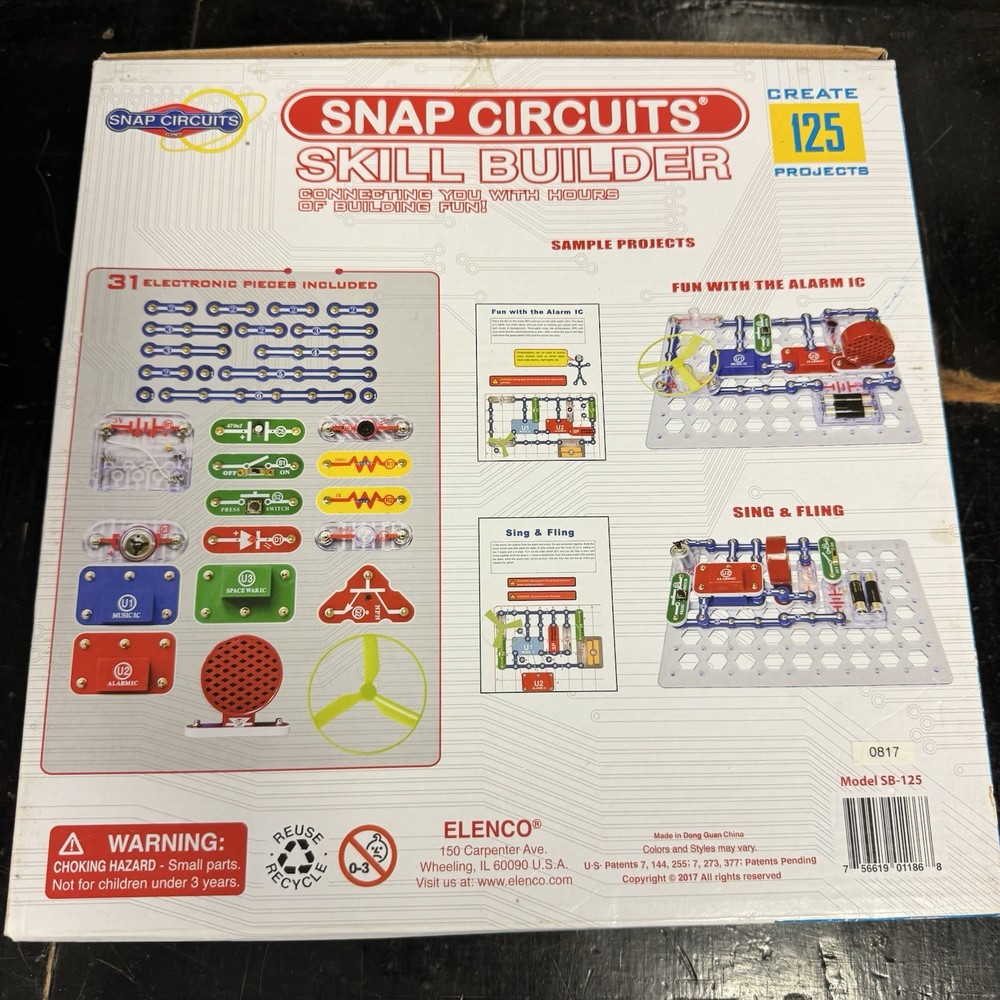 Snap Circuit SB-125 Skill Builder 125 STEM Projects With Fun Sounds