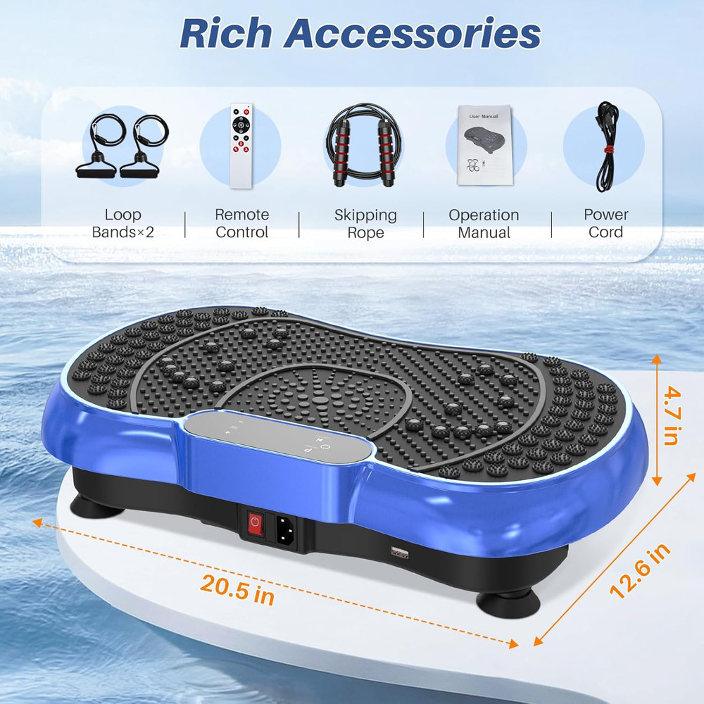 Vibration Plate Exercise Machine – 100-Speed Platform, 450 Lbs Capacity, with Re