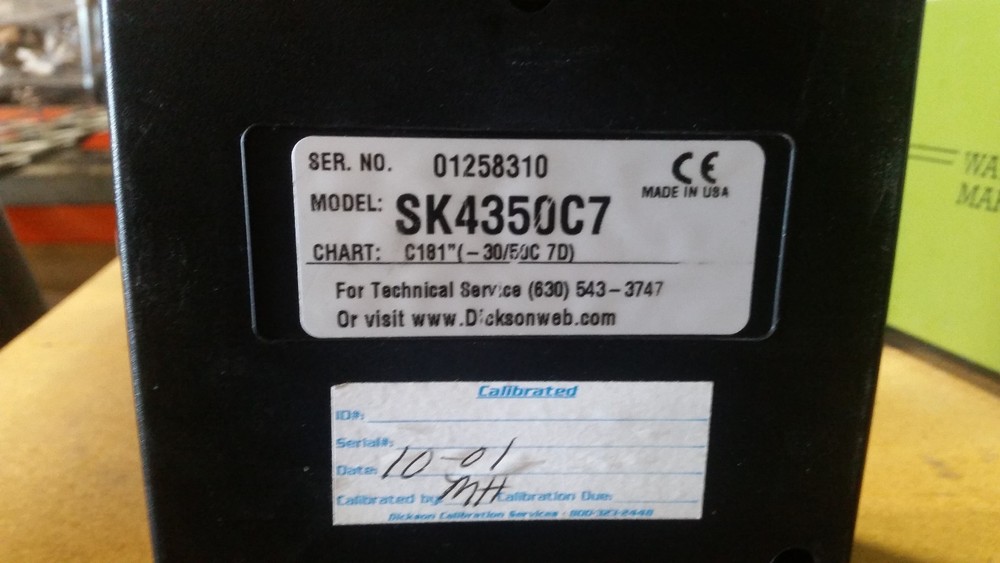 Dickson 4" Temperature Chart Recorder SK4350C7