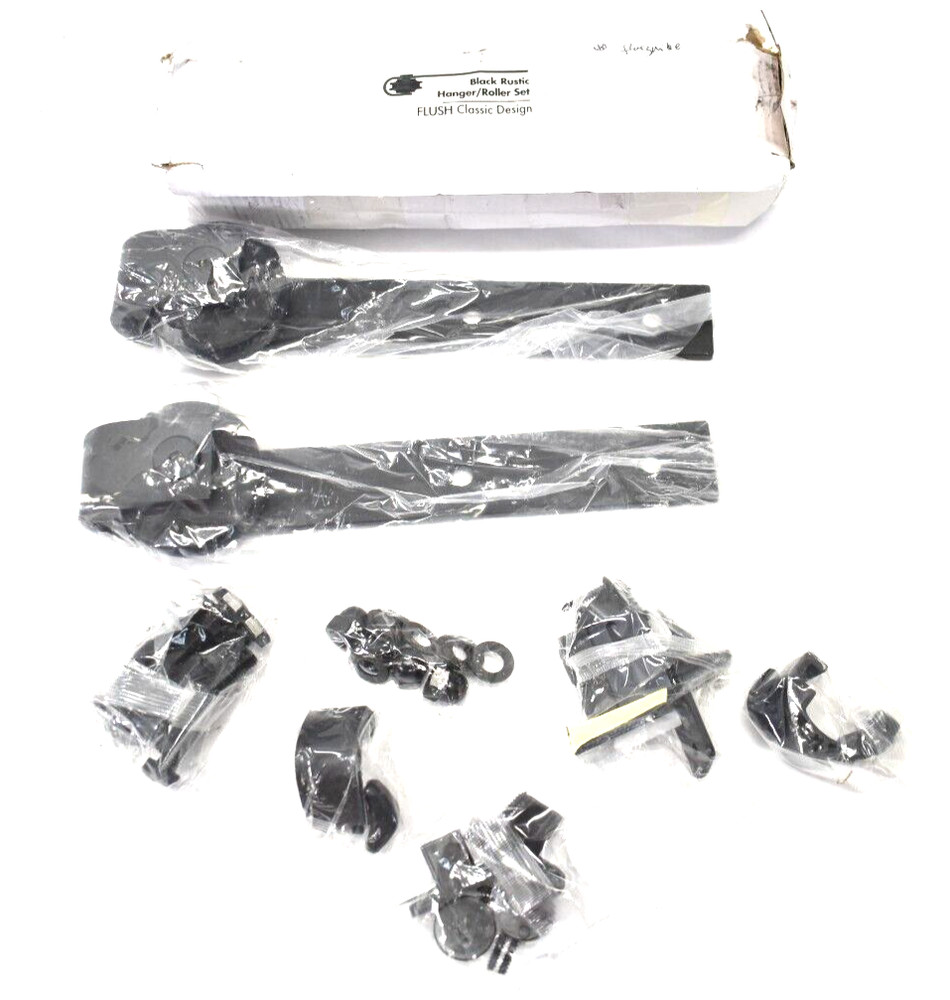 Black Rustic Extra Roller Set 2 Rollers w Hardware Classic Design Guide Kit