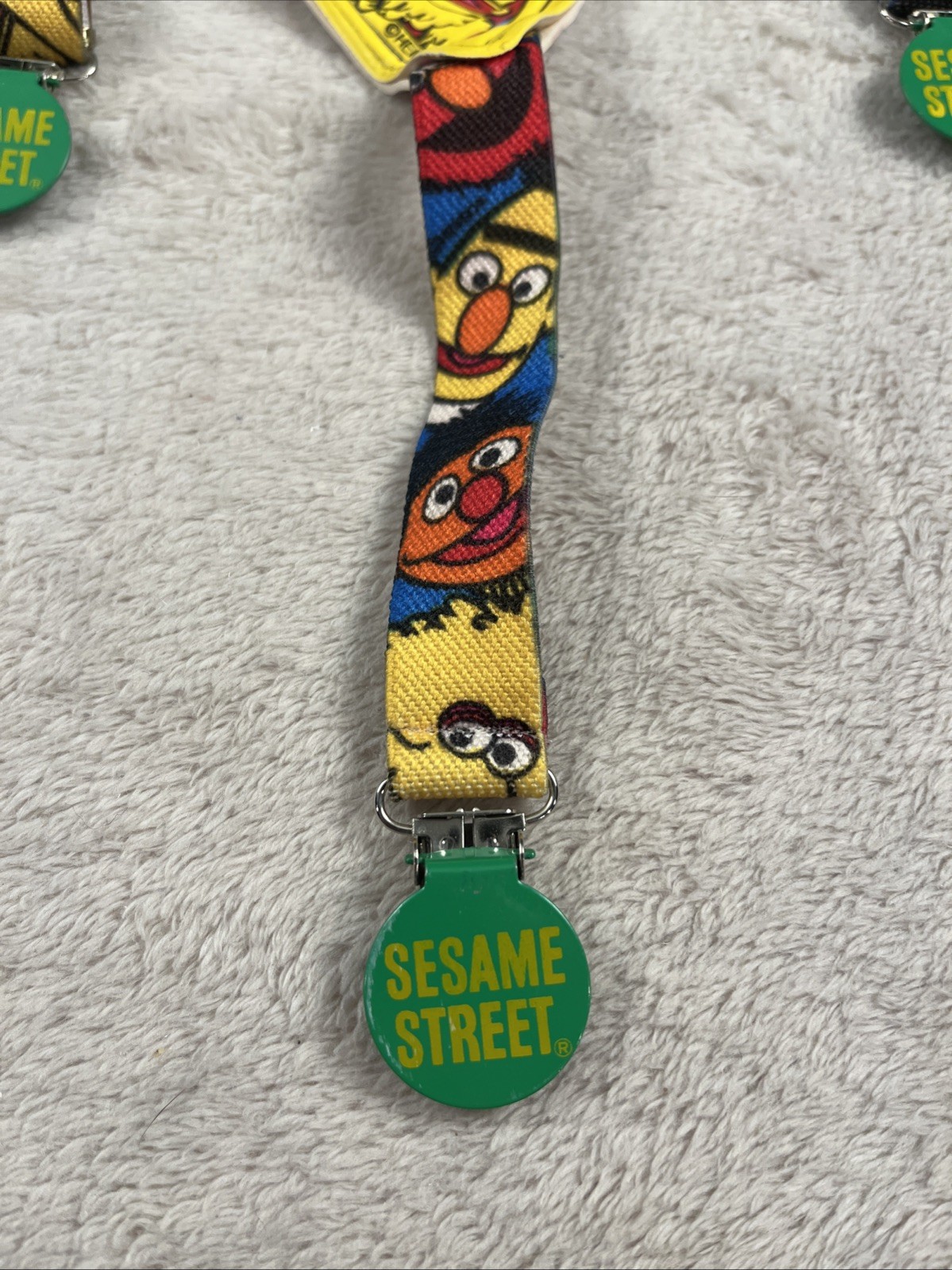 Vintage Sesame Street Big Bird Elastic Boys Adjustable Suspenders
