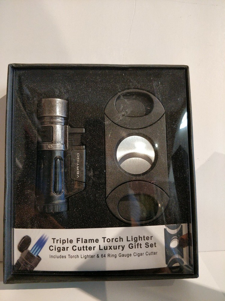Cigar cutter lighter set
