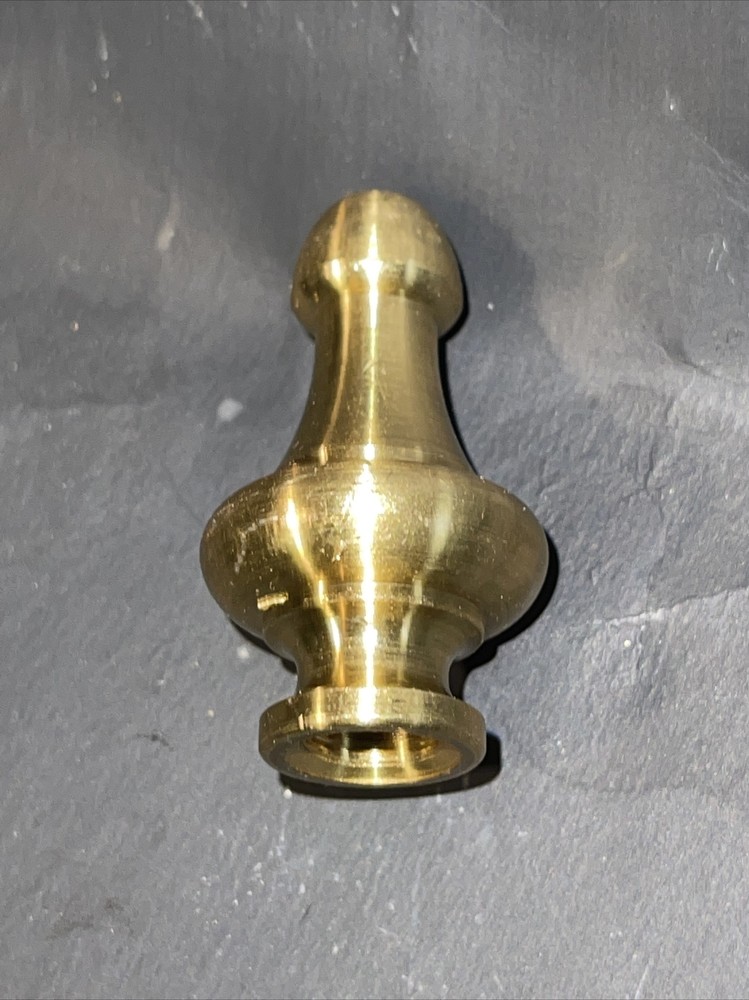 RETRO BULLET STYLE LAMP FINIAL ~ Solid Brass { 1 3/4” Tall } ~1/8 IPS Thread