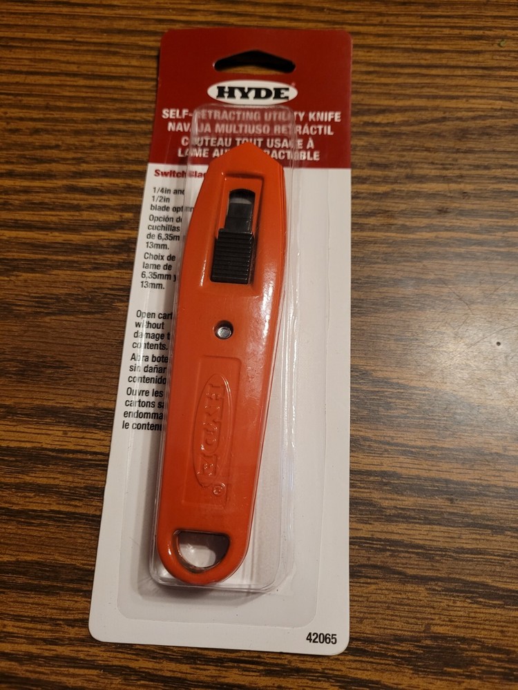 Utility Knife,Self-Retracting by HYDE TOOLS 42065