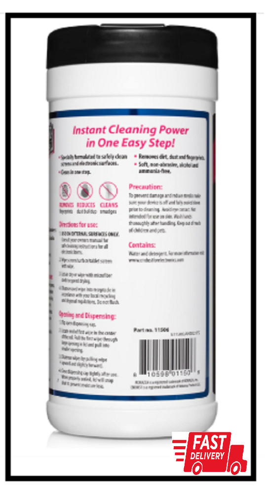 Endust for Electronics; Screen & Surface Cleaning Wipes, Great LCD and Plasma Wi