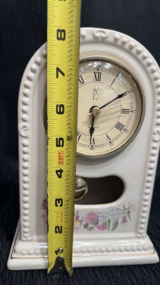 Vintage Ceramic Mantle Clock With Pendulum PS Limited Edition 1994