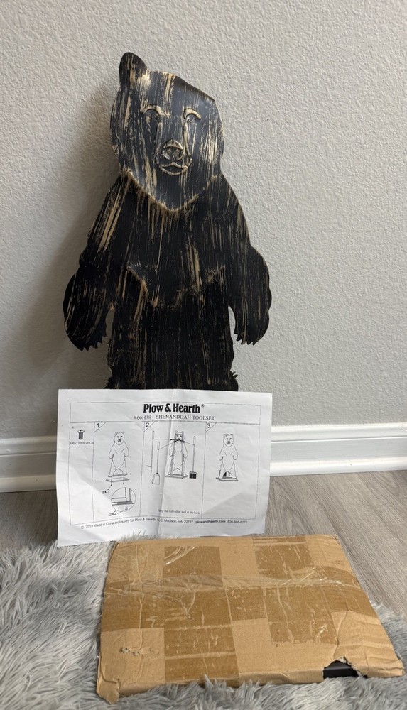 Shenandoah Mountain Bear Fireplace Tool Set,3 Pcs Tools + Bear & Base
