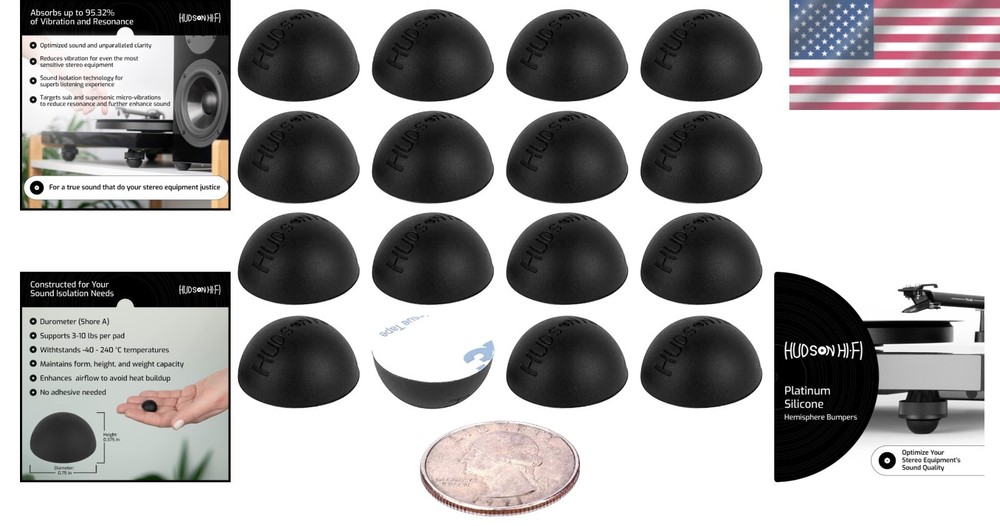 16-Pack Platinum Silicone Speaker Isolation Pads