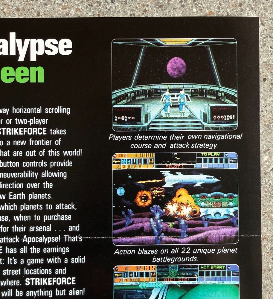 Strikeforce Original Video Arcade Flyer | 1991 Midway | Good Condition