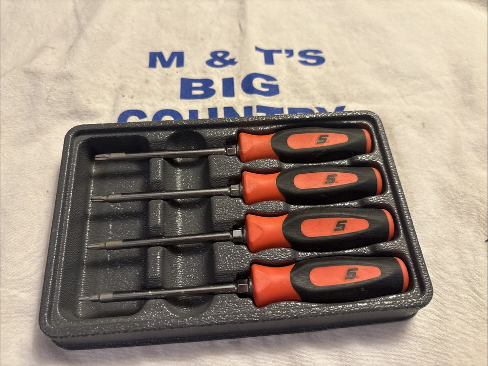 Snap-on 4pc Torx Instinct Soft Grip Mini-Tip Screwdriver Set (Orange) SGTX40BO