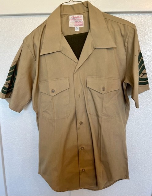 Vintage USMC Service C Uniform Set Sergeant (E-5) Chevrons On Both Sleeves.