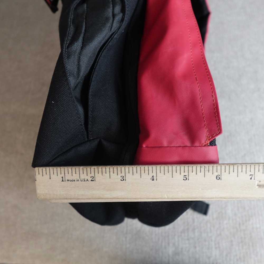 Shrine Backpack Black Red Solid Sneaker Compartment Travel