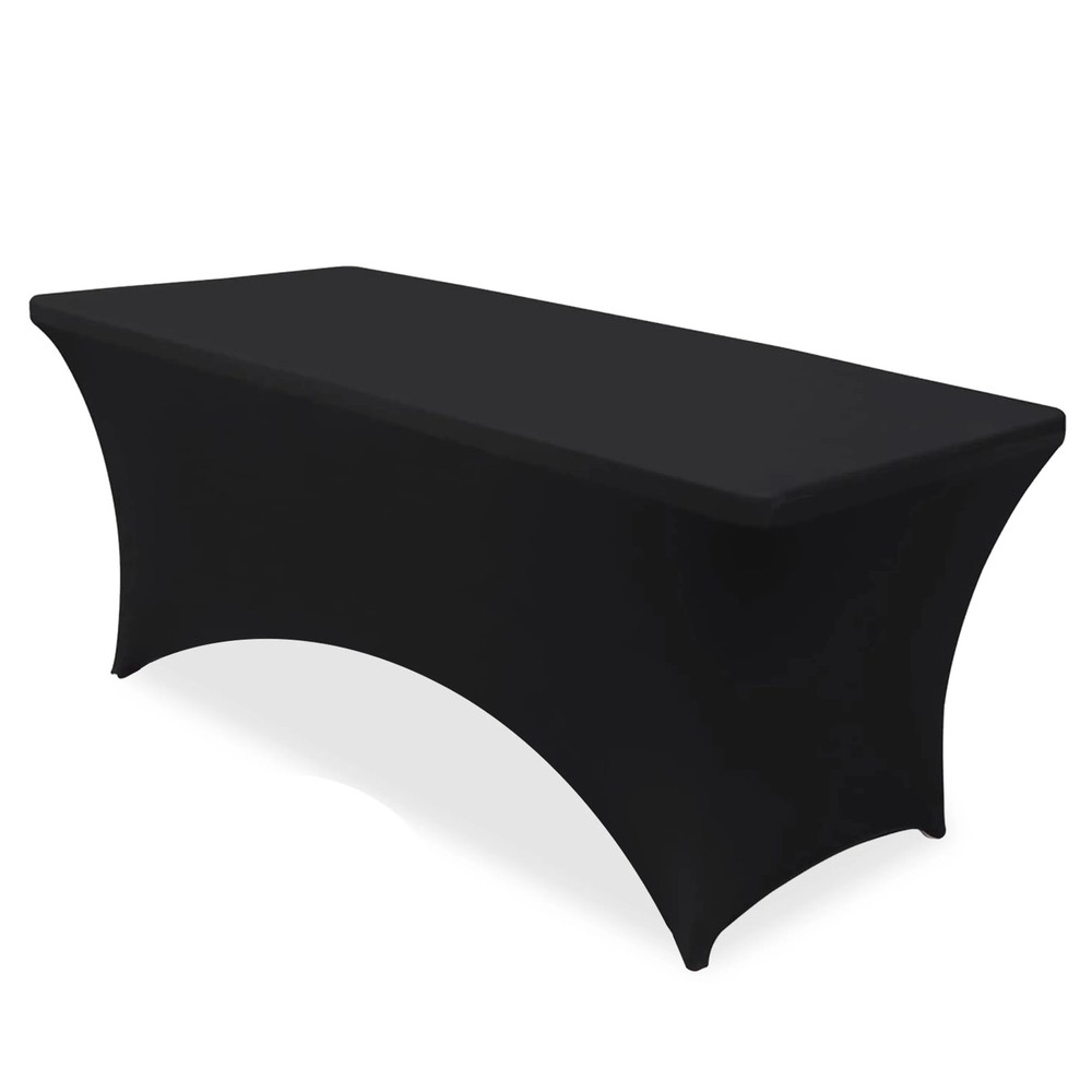 Stretch Spandex Table Covers Fitted Black Table Clothes for Rectangle for Home