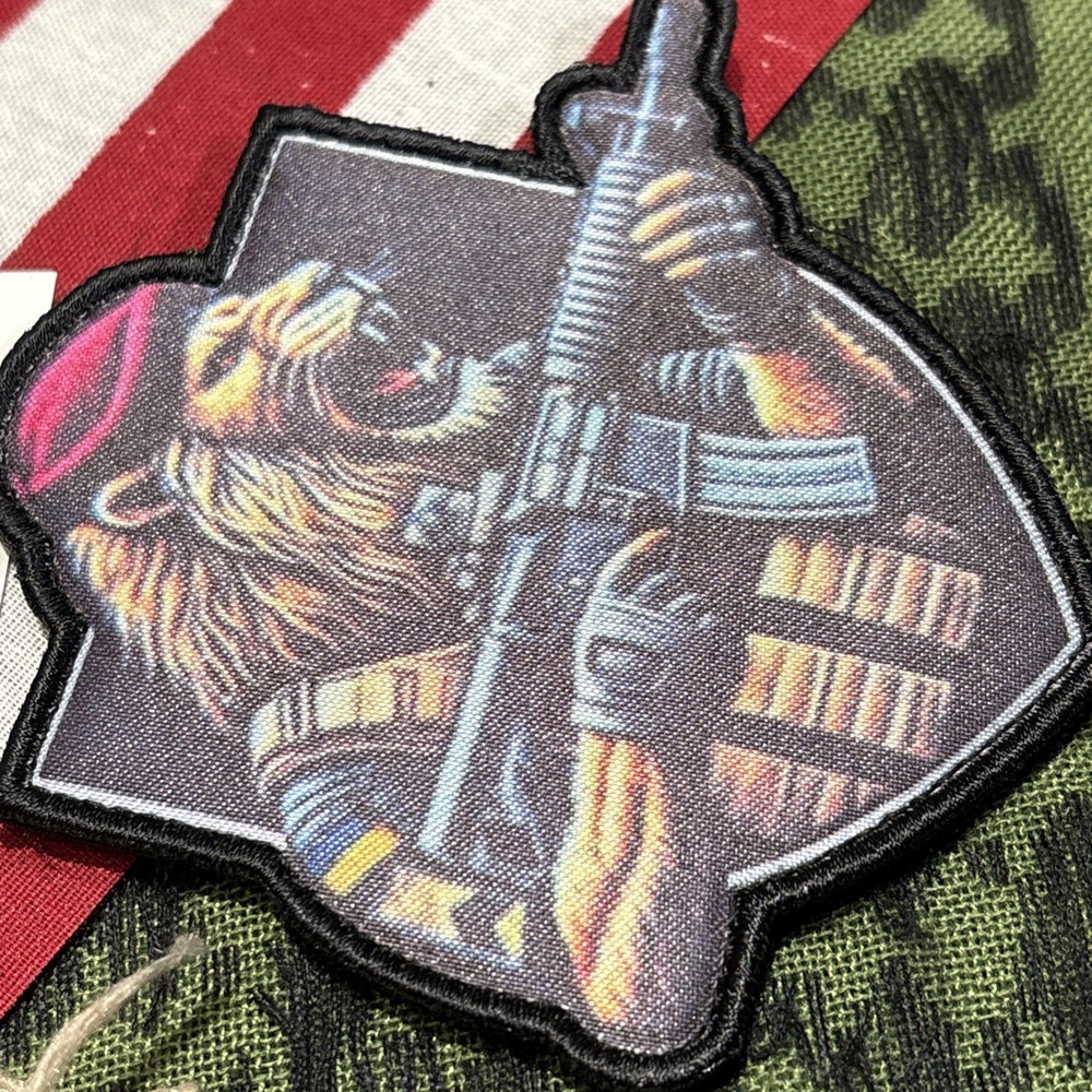 Lion Warrior Spirit Tactical Hook Loop Patch High Quality 3.5x3.5”