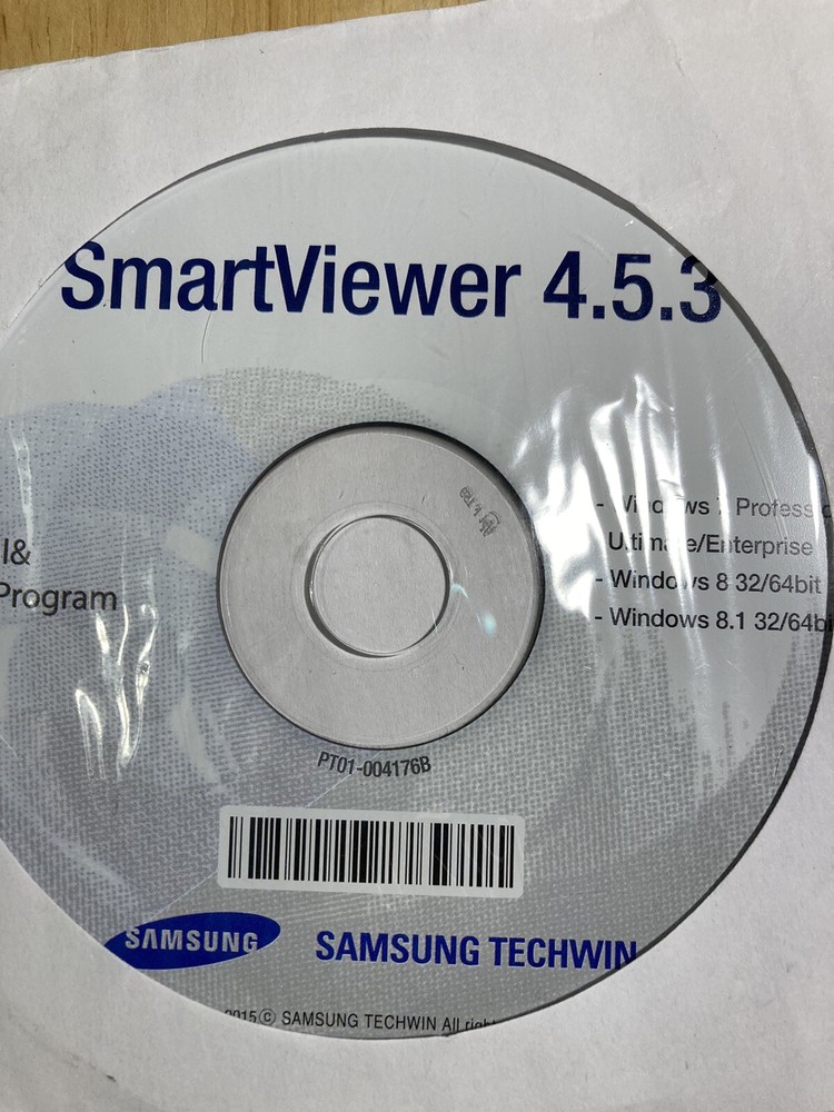 Samsung Techwin Smart viewer 4.5.3 Install Software & Instruction SRN 473N 873N