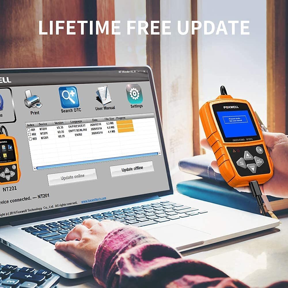 FOXWELL NT201 OBD2 Scanner Check Engine Light Car Code Reader OBDII Diagnostic