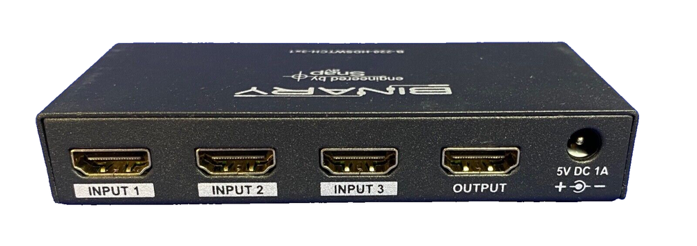 BINARY B-220-HDSWTCH-3x1 HDMI, HDMI Switcher, Excellent Condition, Open Box
