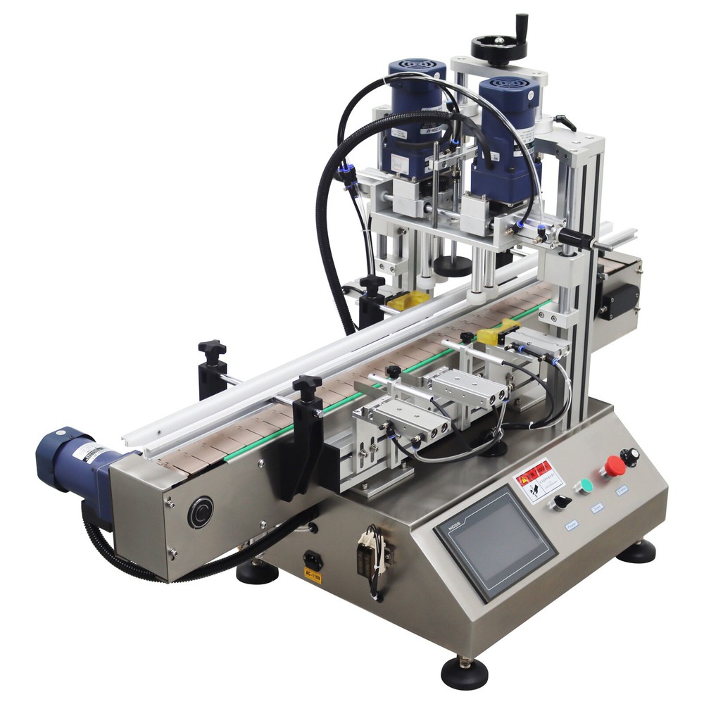 110V Automatic Desktop Chain Conveyor Table Capping Machine Φ2.63"-4" Bottle Cap