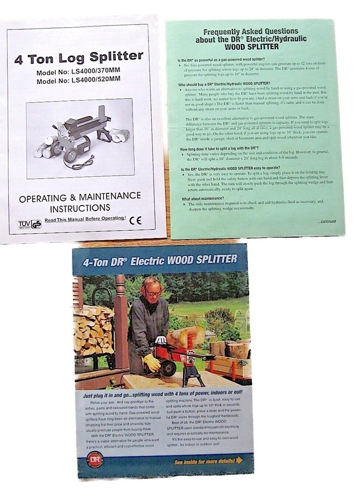 Hydraulic 4 Ton Log Splitter Manual