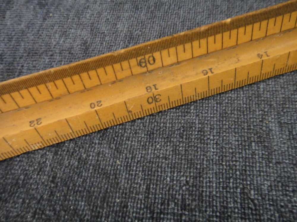Vintage Unbranded Engineer Triangular 12" Wood Scale