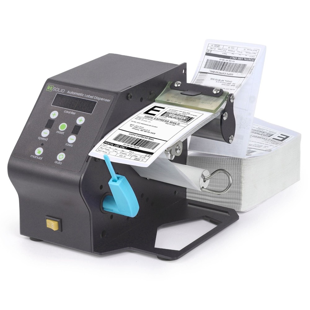 U.S. Solid Automatic Label Dispenser, Counter 9999999, 9 Speeds, 5-120mm Width