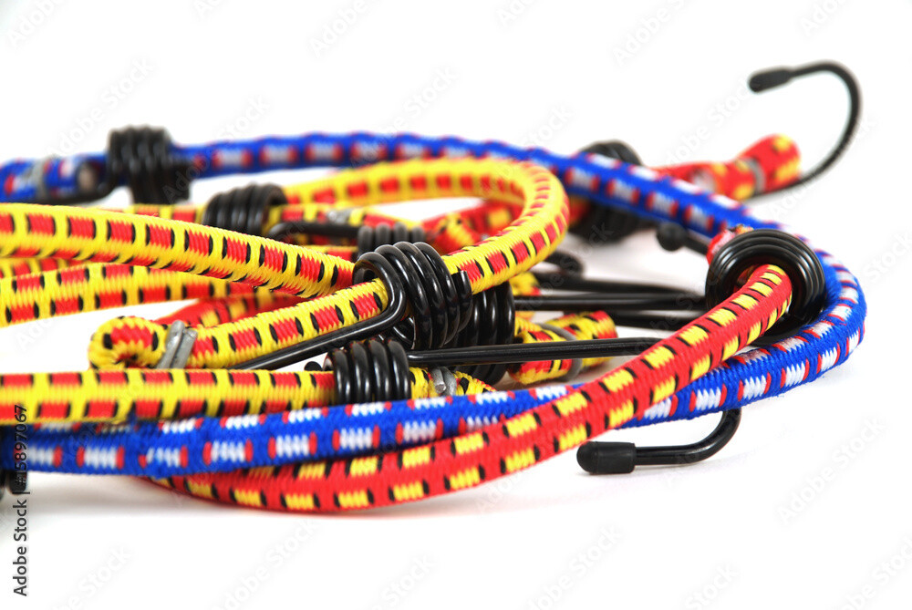 Bungee Tie Downs 8 Piece 3 Feet Each  Assorted Colors 2 End Hooks