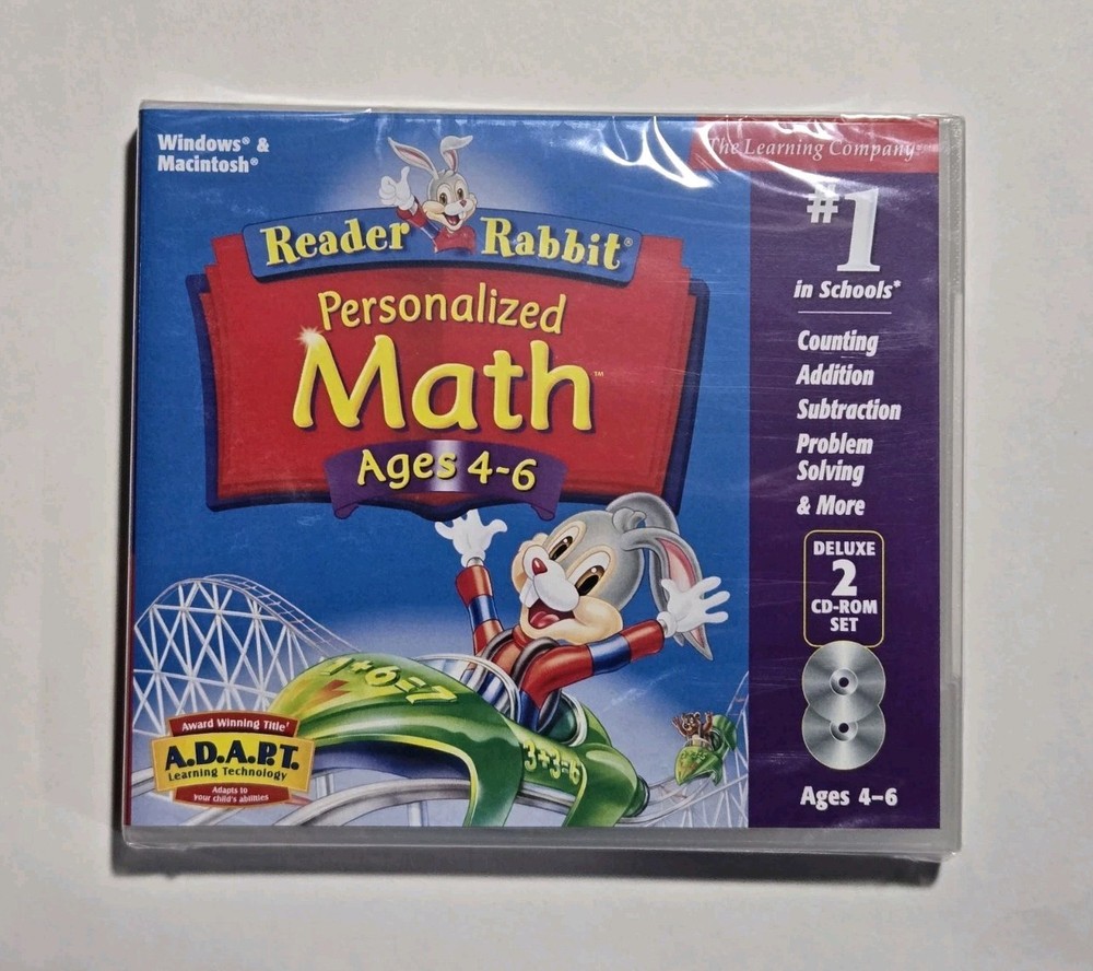 The Learning Company: Reader Rabbit Personalized Math Ages 4-6 CD-ROM PC/MAC NEW