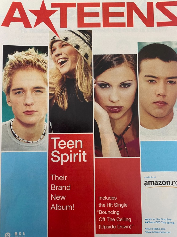 The A*Teens, A Teens, Teen Spirit, Full Page Vintage Promotional Ad