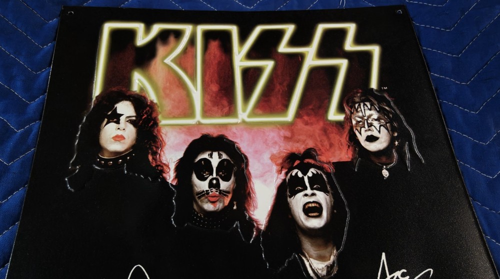 Kiss Alive/Worldwide Tour Tin Sign 12 x 17 1996-97 Embossed Band Signed Poster