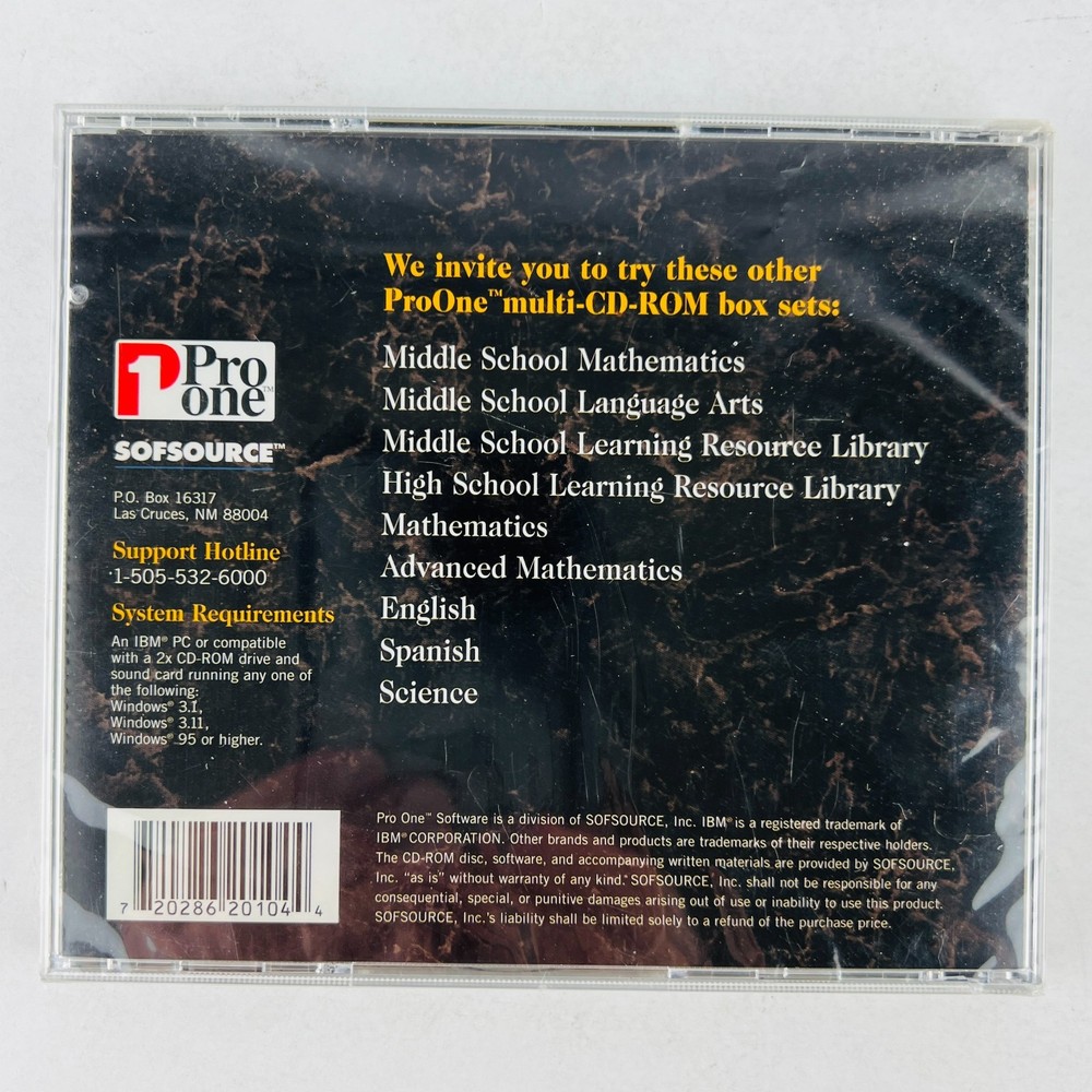 Pro One Mathematics: Trigonometry PC CD Rom Software NEW Factory Sealed