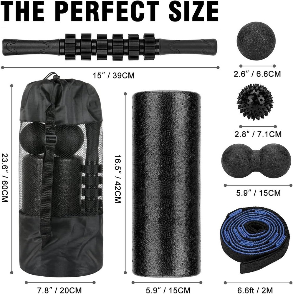 Foam Roller and Massage Tools Set for Enhanced Performance & Flexibility