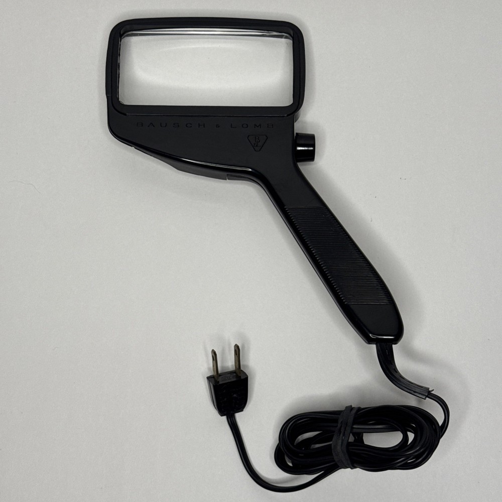 Vintage Bausch & Lomb Illuminated Magnifying Glass Rectangular Light Up, WORKING