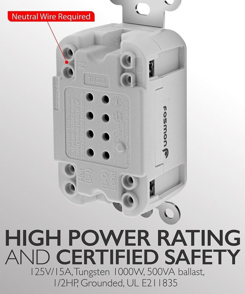 Fosmon In Wall Switch Gang Countdown Programmable Timer Auto Bathroom Fan Light