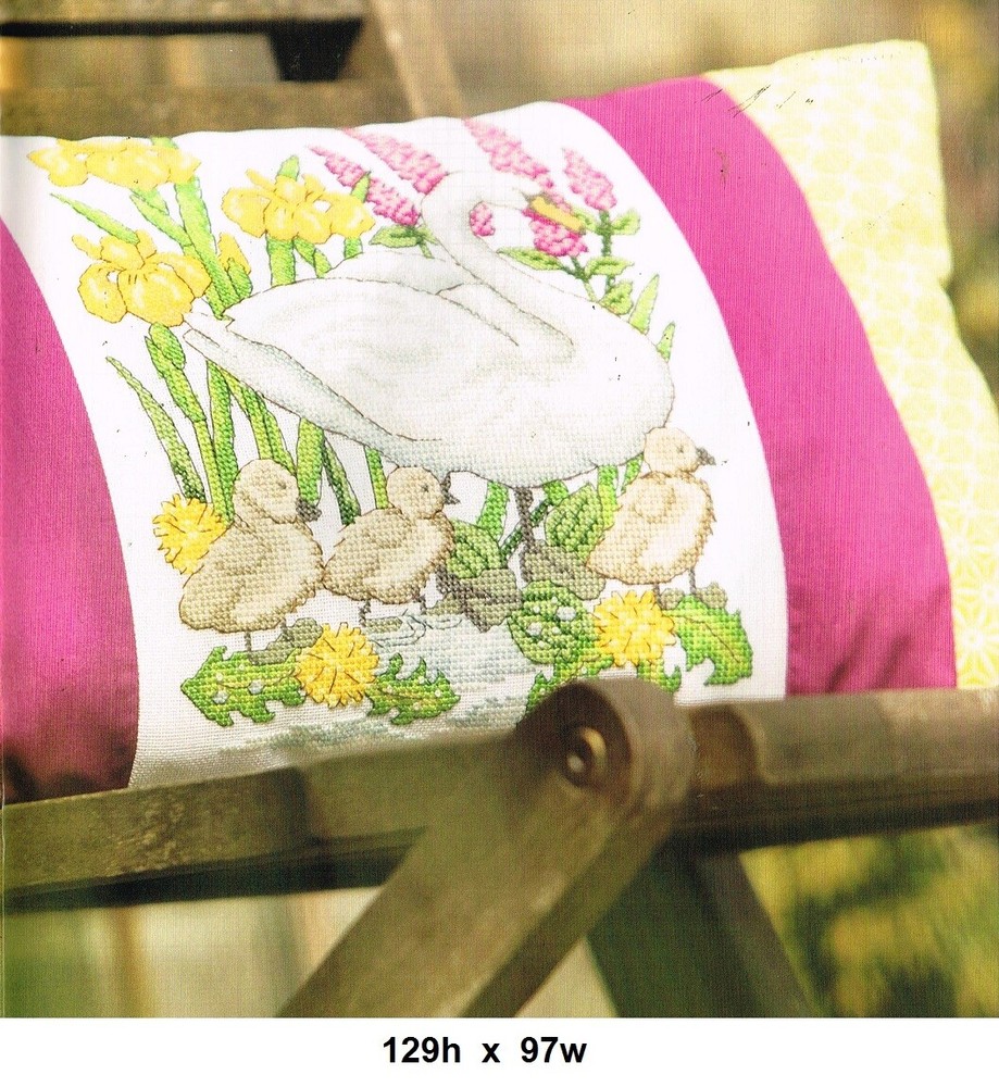 SWAN  CUSHION   CROSS  STITCH   PATTERN  ONLY   ALS  AY