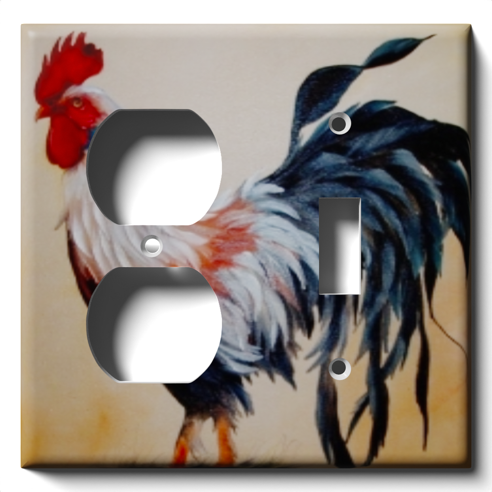 SnazzySwitch Rooster Profile Decorative Light Switch Plate Cover