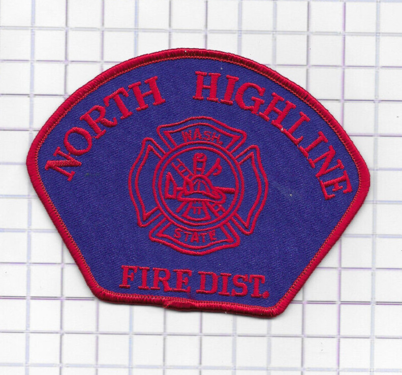 Fire Patch - North Highline Fire Dist. Washington State Red/Blue