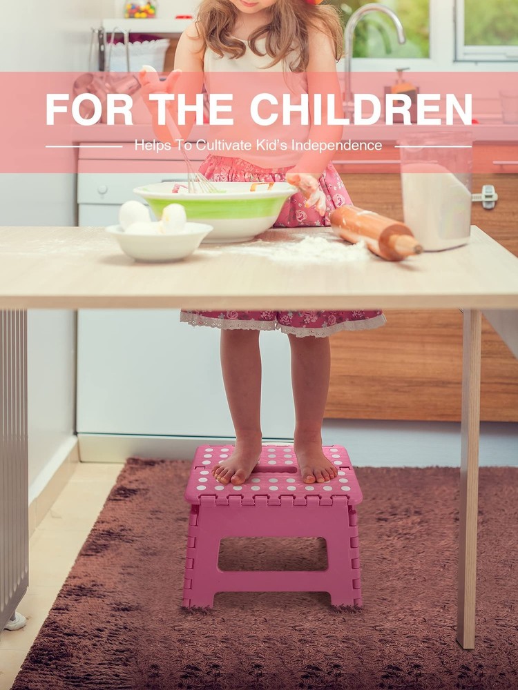 Folding Step Stool 9 Inch, Kids Step Stool, Heavy Duty Step Stools for Adults...
