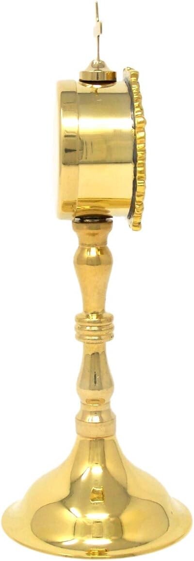 High Polished Brass Personal Reliquary for Catholic Church or Home Use 8 Inch