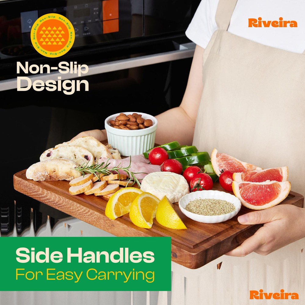 Walnut Wood Cutting Board – Versatile And Durable: Set Of 2 Pcs Rectangular W...