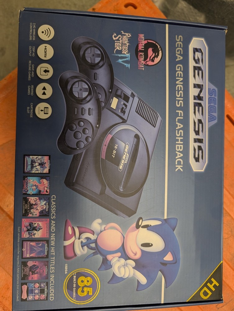 AtGames Sega Genesis Flashback HD Console Black Wireless Controllers HDMI
