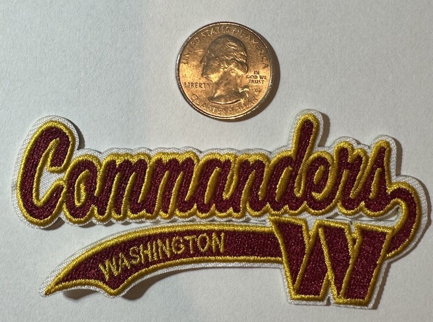 Washington Commanders Embroidered Iron On Patch Apprx. 4”x 2”