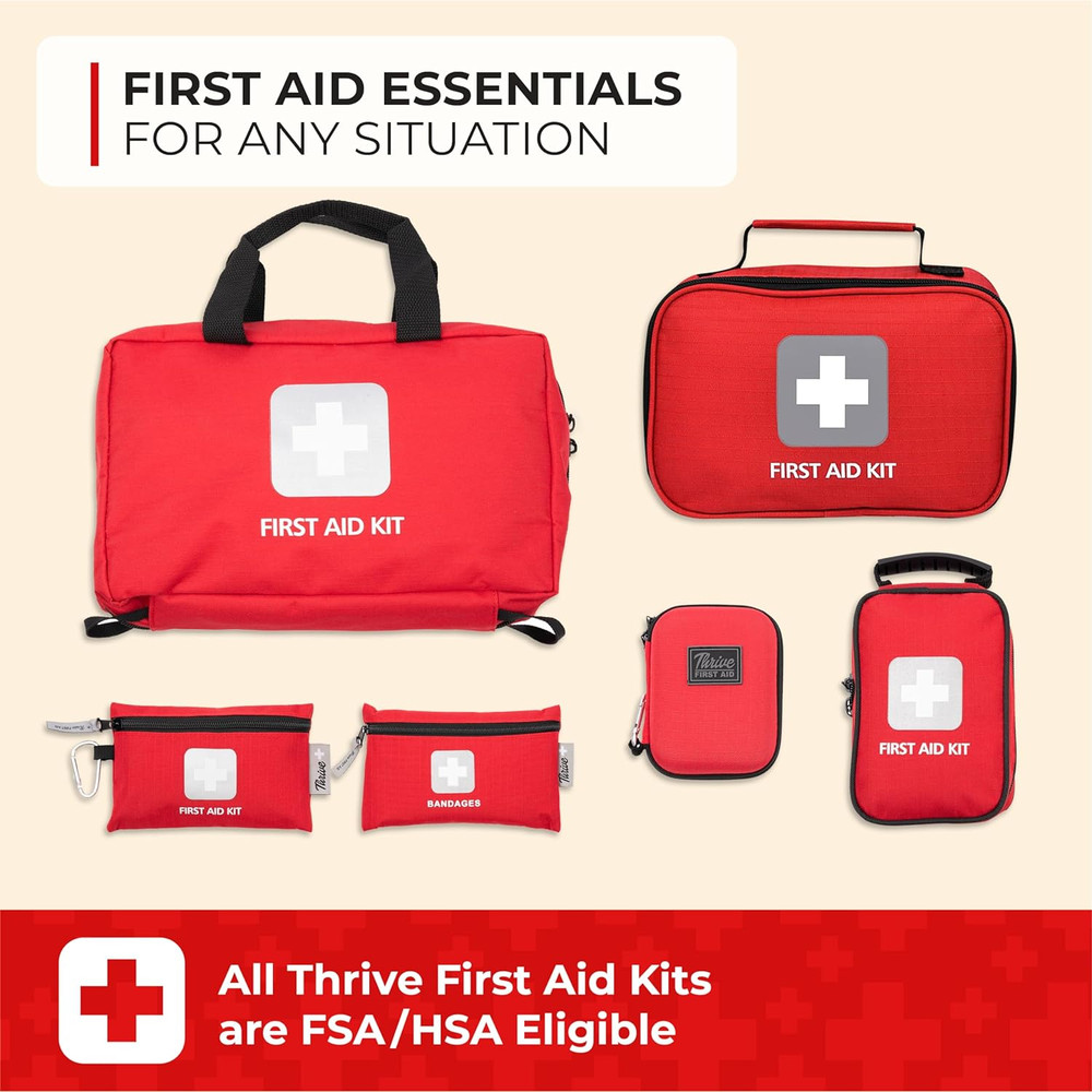 Thrive Mini First Aid Kit - Compact Travel Essentials Pack - Waterproof Camping