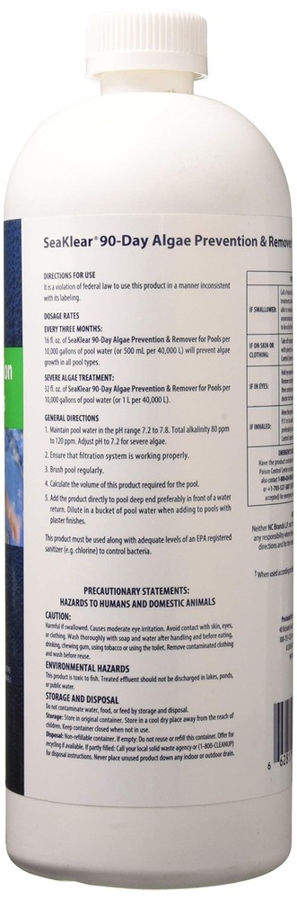SeaKlear 90-Day Algae Prevention & Remover, 1 Qt