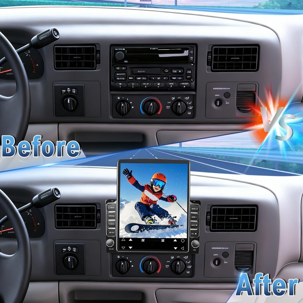 9.7" Android 14 Car Stereo Wireless Carplay Android Auto GPS BT Backup Camera