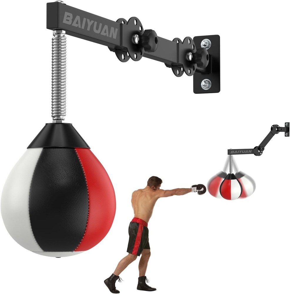 Adjustable Speed Bag for Boxing - Wall Mount Punching Bag Height Adjustable B...