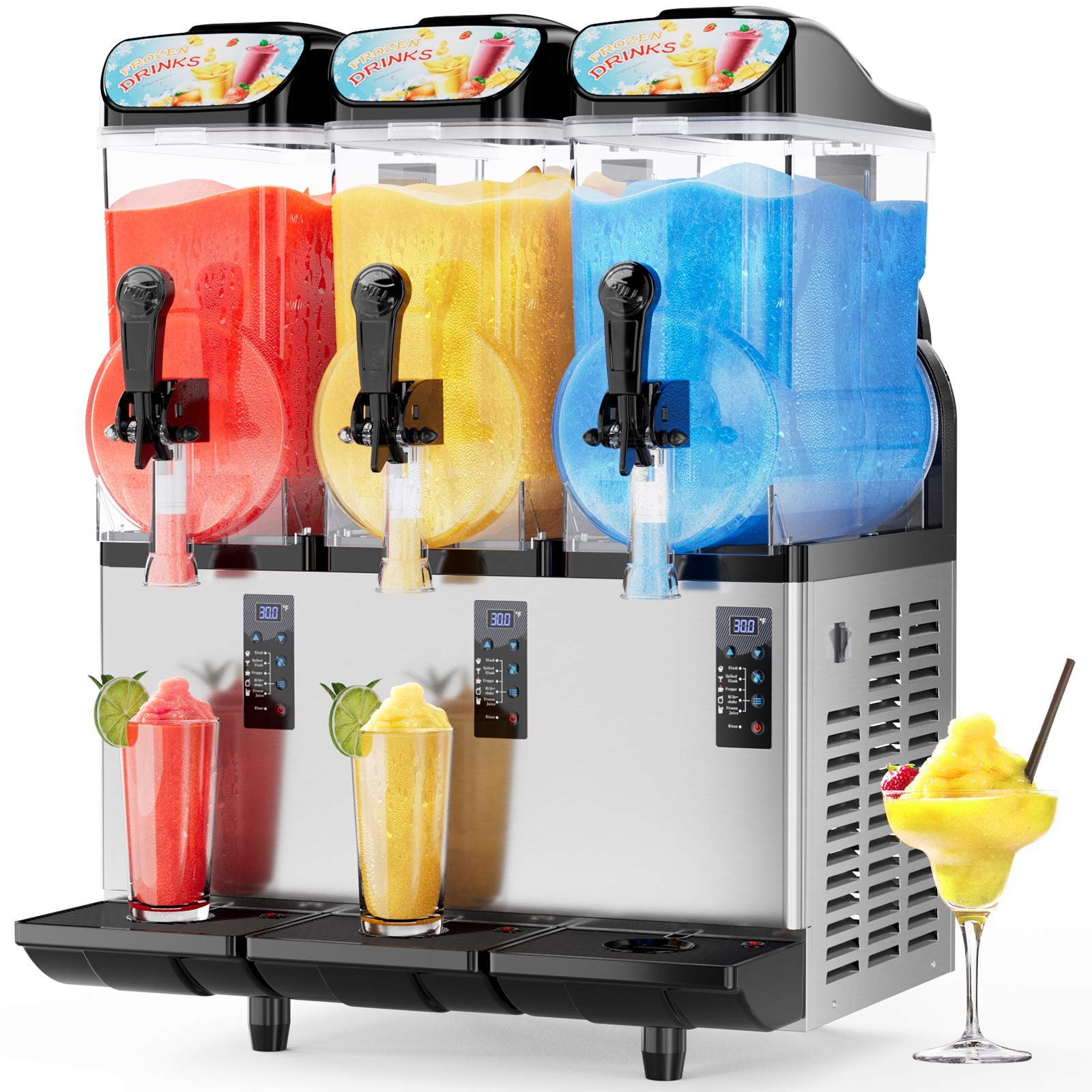 15L x 3 Tank Commercial Slushy Machine Margarita Smoothie Frozen Drink Maker