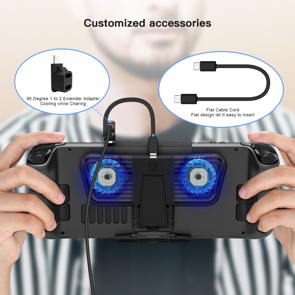 External LED Dual Cooling Fan Holder Bracket For Steam Deck/Switch/Switch OLED
